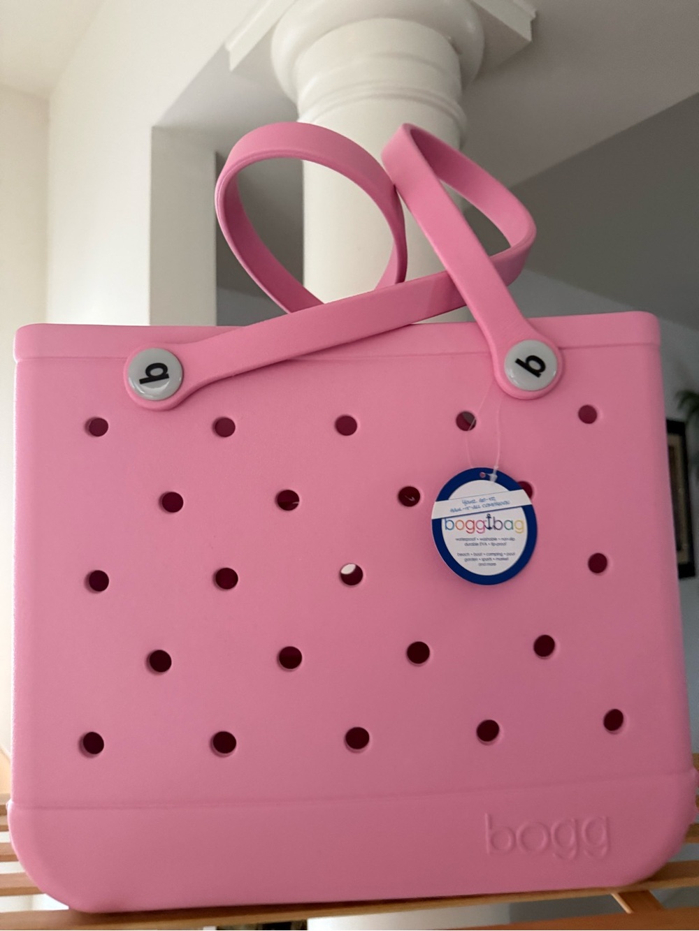 BOGG BAG Pink Perforated Tote with Dual Straps